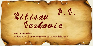Milisav Vesković vizit kartica